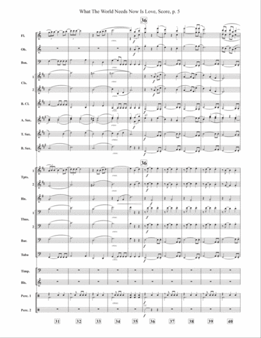What The World Needs Now Is Love Concert Band scores gallery preview page 5