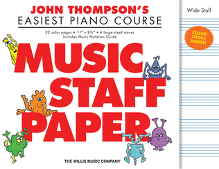 Book cover for John Thompson's Easiest Piano Course - Music Staff Paper