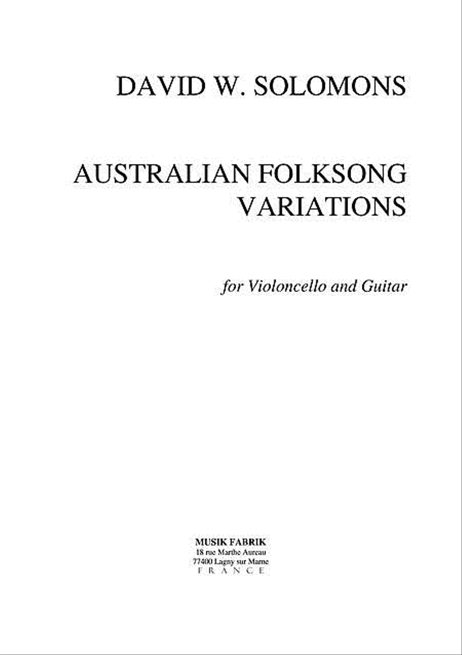 Australian Folksong Variations Cello scores gallery preview page 1