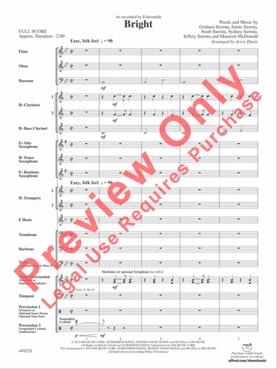 Bright Bright Concert Band scores gallery preview page 3