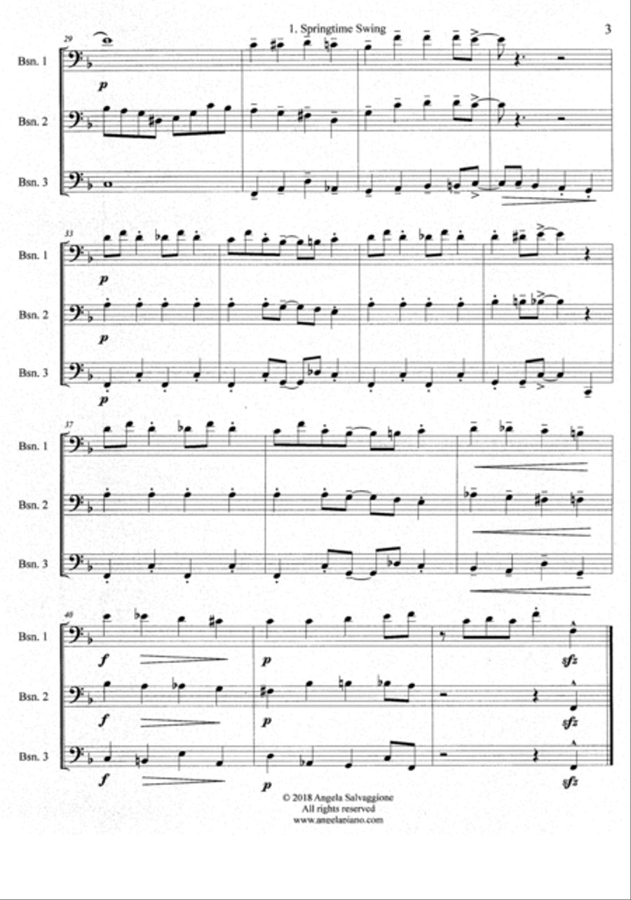 Four Bagatelles for Three Bassoons Woodwind Trio scores gallery preview page 4