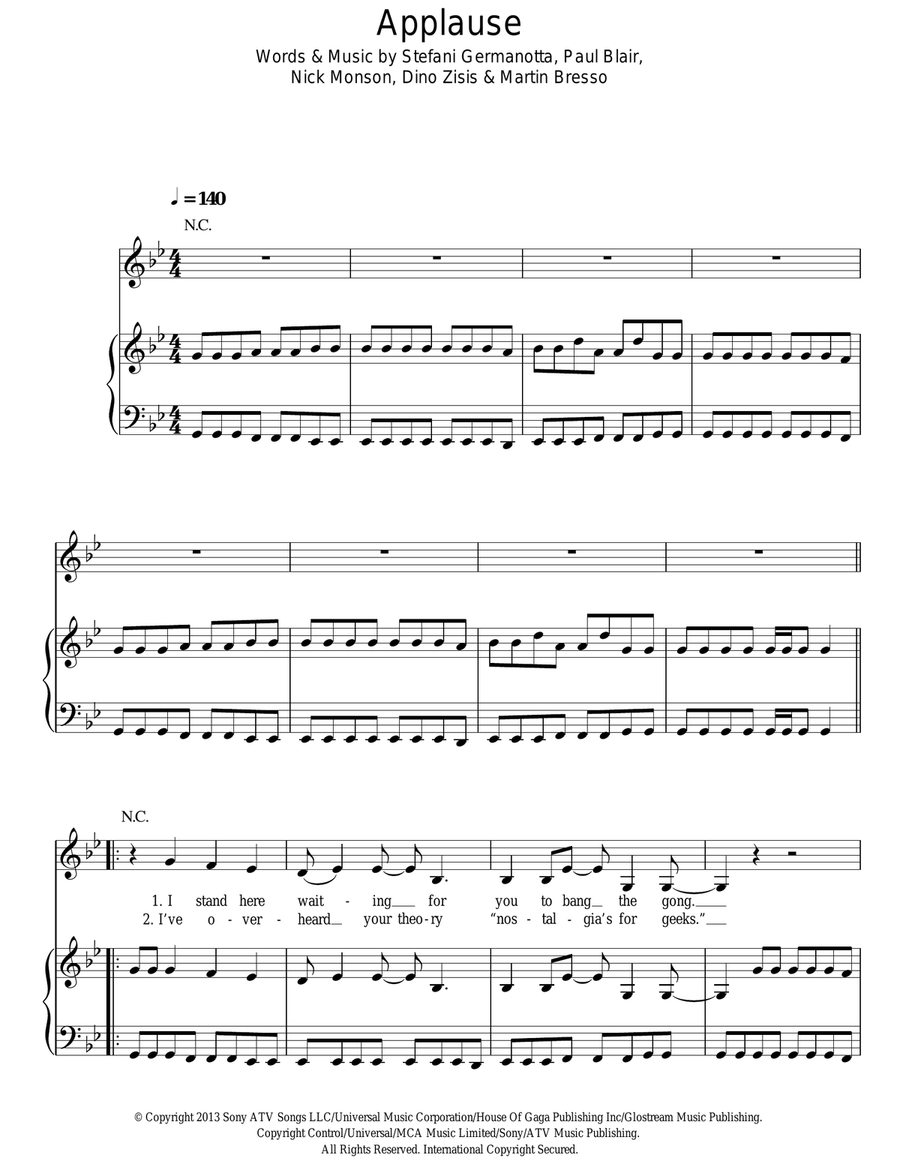 Applause Acoustic Guitar scores gallery preview page 1