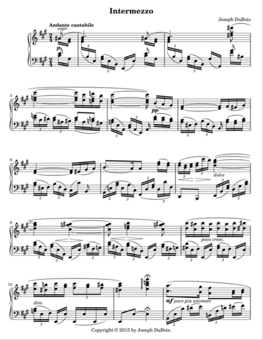 Intermezzo in A major Piano Solo scores gallery preview page 2