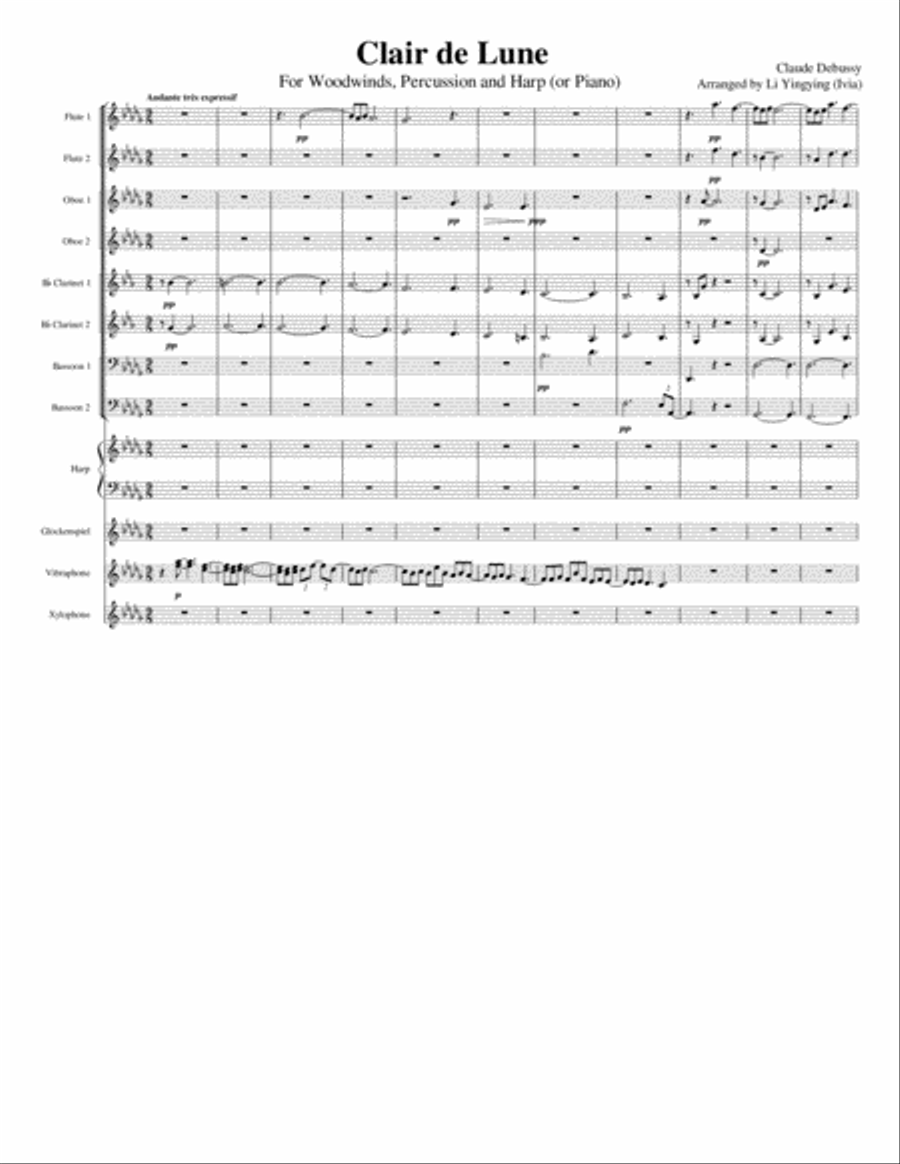 Clair de Lune Large Ensemble scores gallery preview page 1