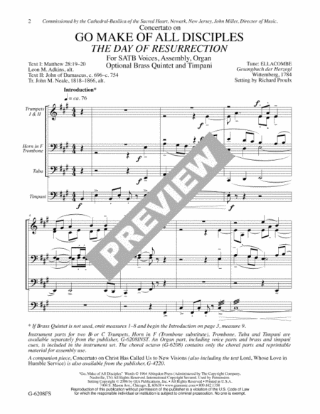 Go Make of All Disciples / The Day of Resurrection - Full Score and Parts