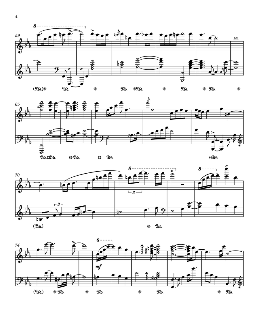 Loving La Vie En Rose Piano Solo scores gallery preview page 4