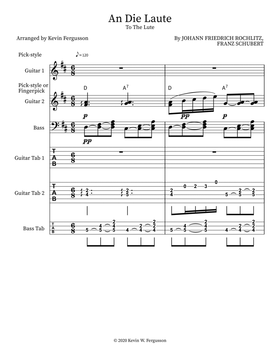 An Die Laute Small Ensemble scores gallery preview page 1