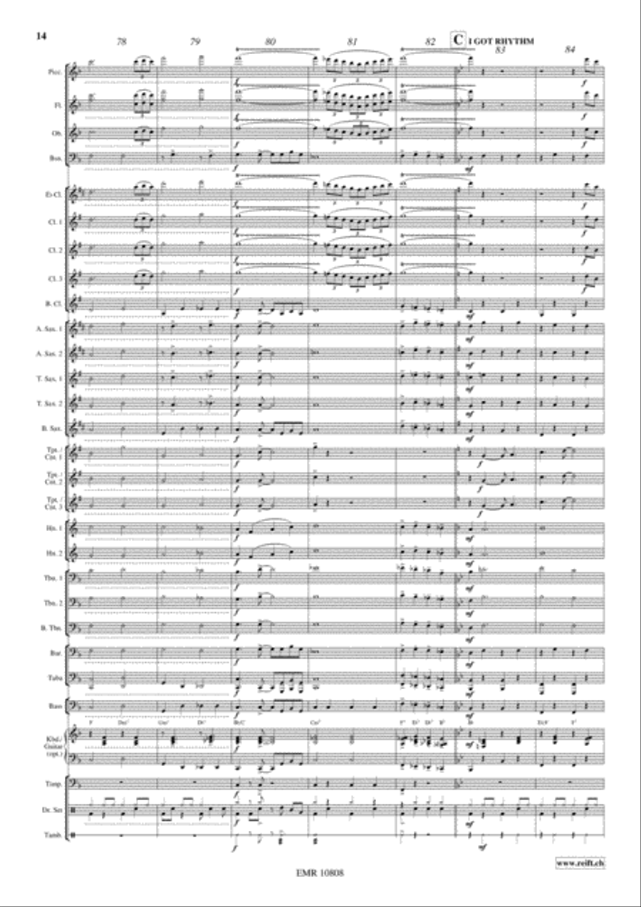 Gershwin Medley Gershwin Medley Concert Band scores gallery preview page 15