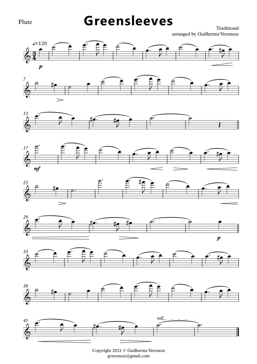 Greensleeves (Flute duet) image number null