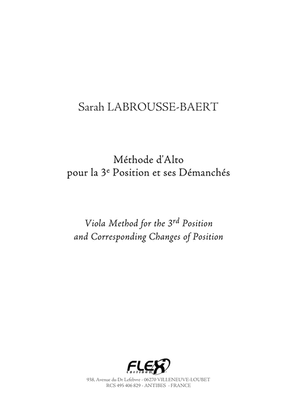 Book cover for Viola Method for the 3rd Position and Corresponding Changes of Position