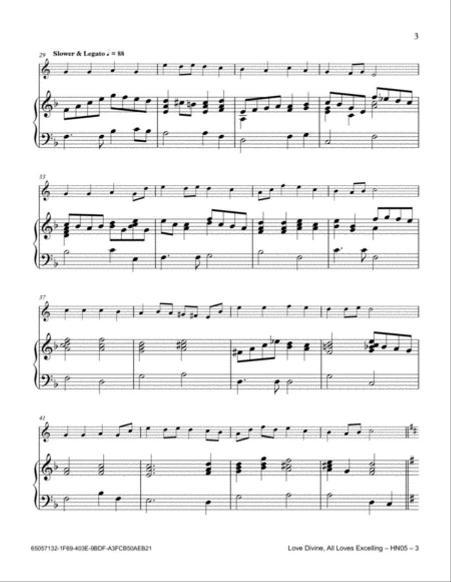 Love Divine, All Loves Excelling Horn scores gallery preview page 3