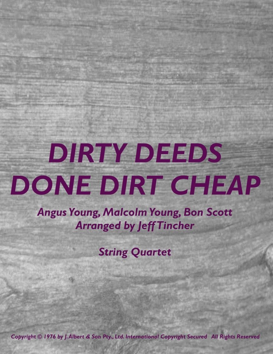 Dirty Deeds Done Dirt Cheap String Quartet scores gallery preview page 1
