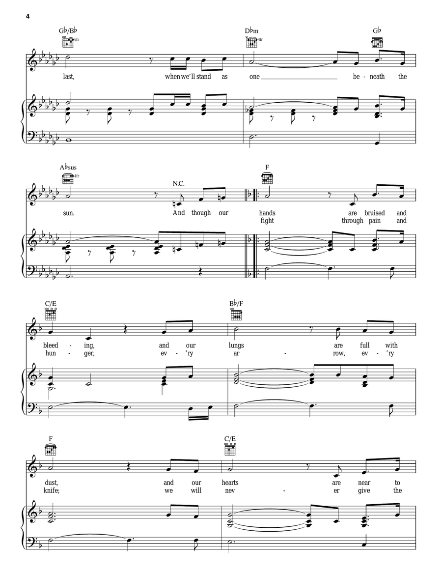 The Stars Look Down Piano, Vocal, Guitar scores gallery preview page 4