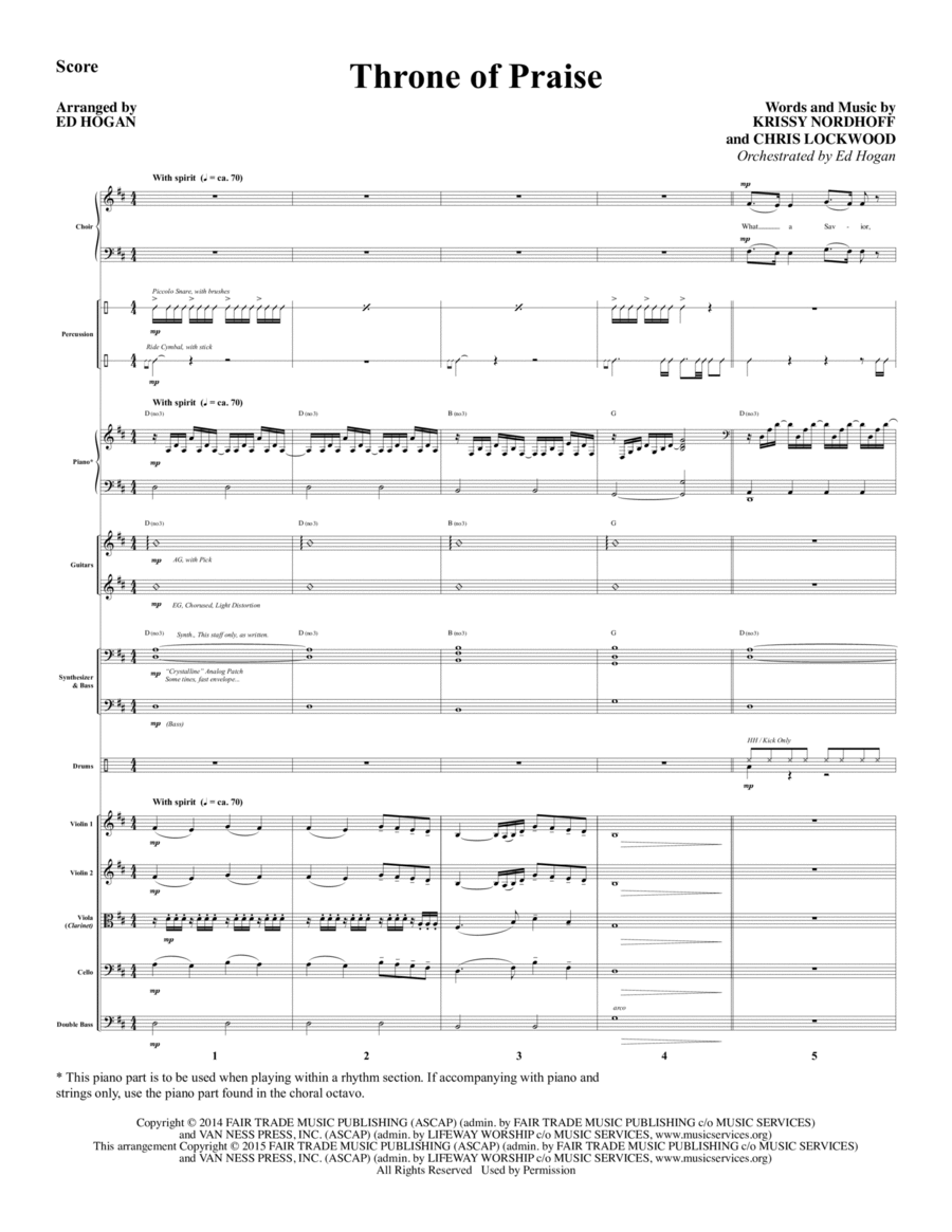 Throne of Praise - Full Score Choir scores gallery preview page 1