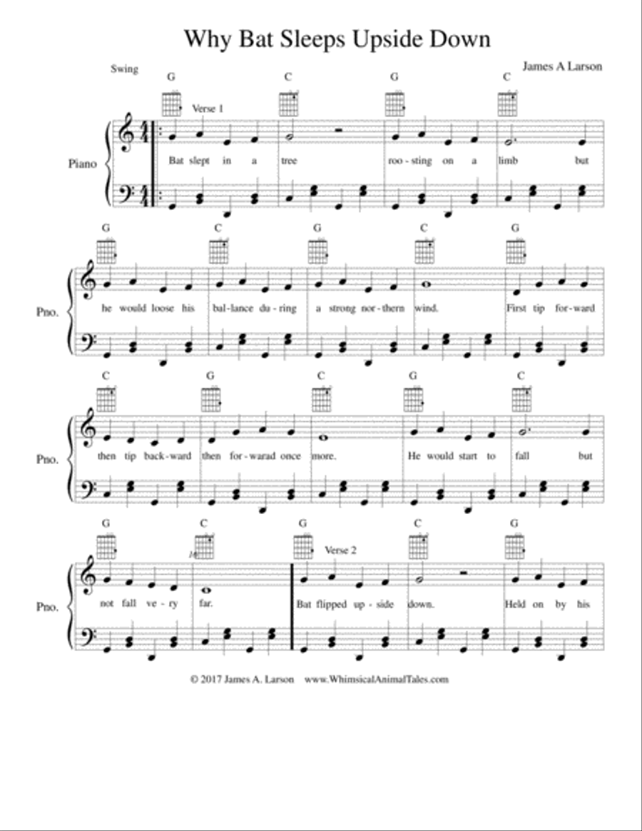 Why Bat Sleeps Hanging Upside Down Voice scores gallery preview page 2
