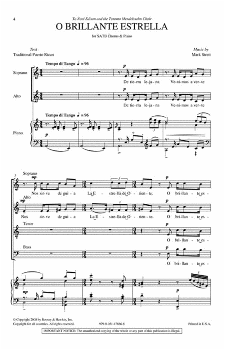 O Brillante Estrella 4-Part scores gallery preview page 2
