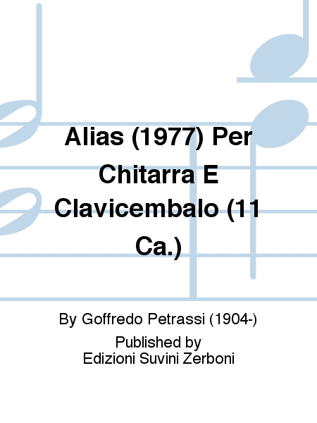 Alias (1977) Per Chitarra E Clavicembalo (11 Ca.)