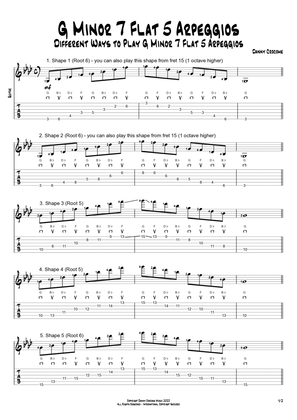G Minor 7 Flat 5 Arpeggios (5 Ways to Play)