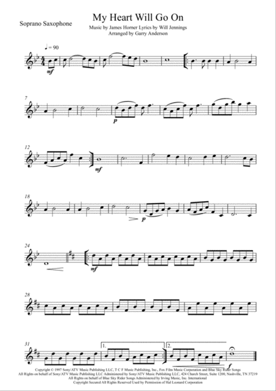 My Heart Will Go On (Love Theme from Titanic) Woodwind Quartet scores gallery preview page 4