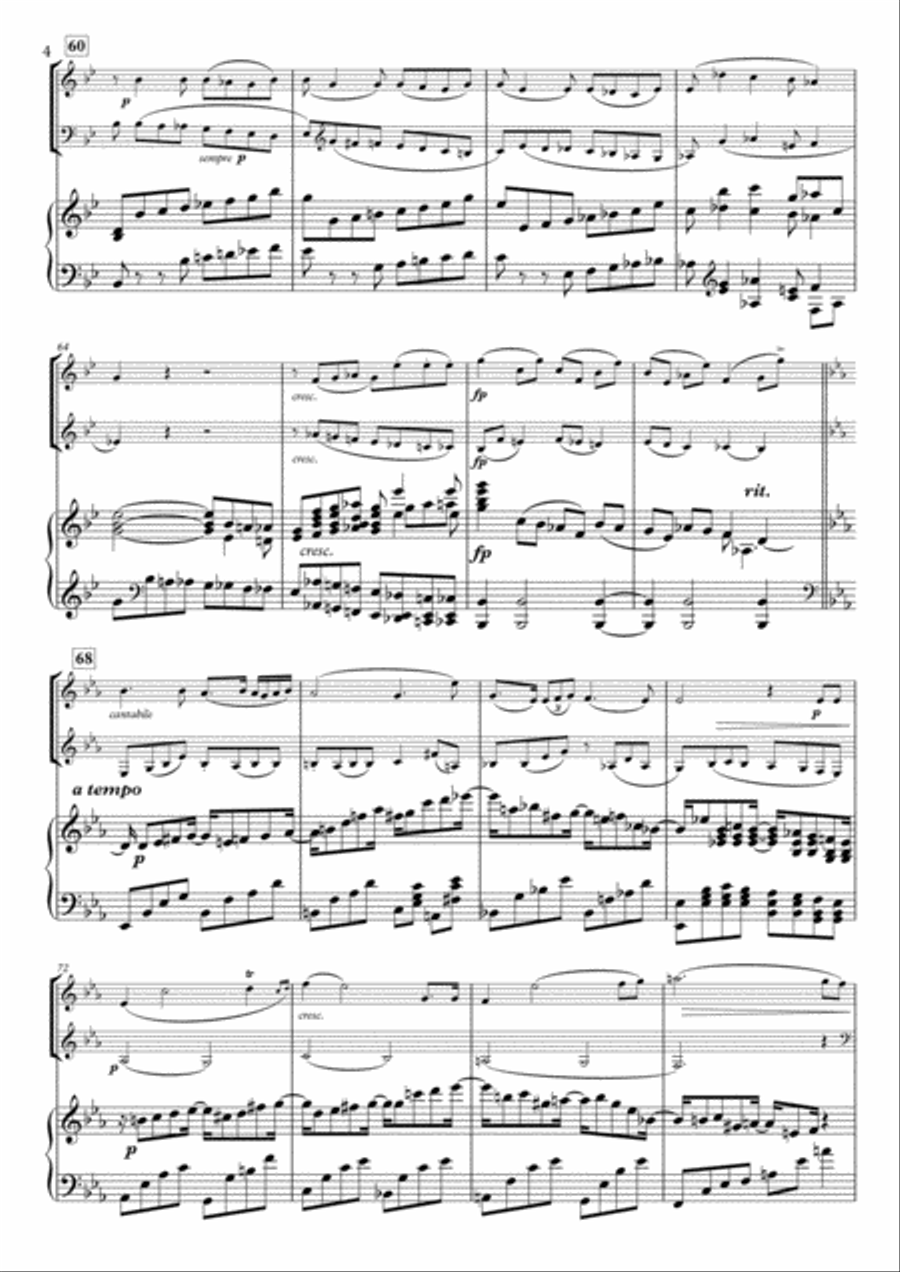 Adagio from Piano Trio, Op.31 for Flute, Clarinet & Piano Woodwind Duet scores gallery preview page 4