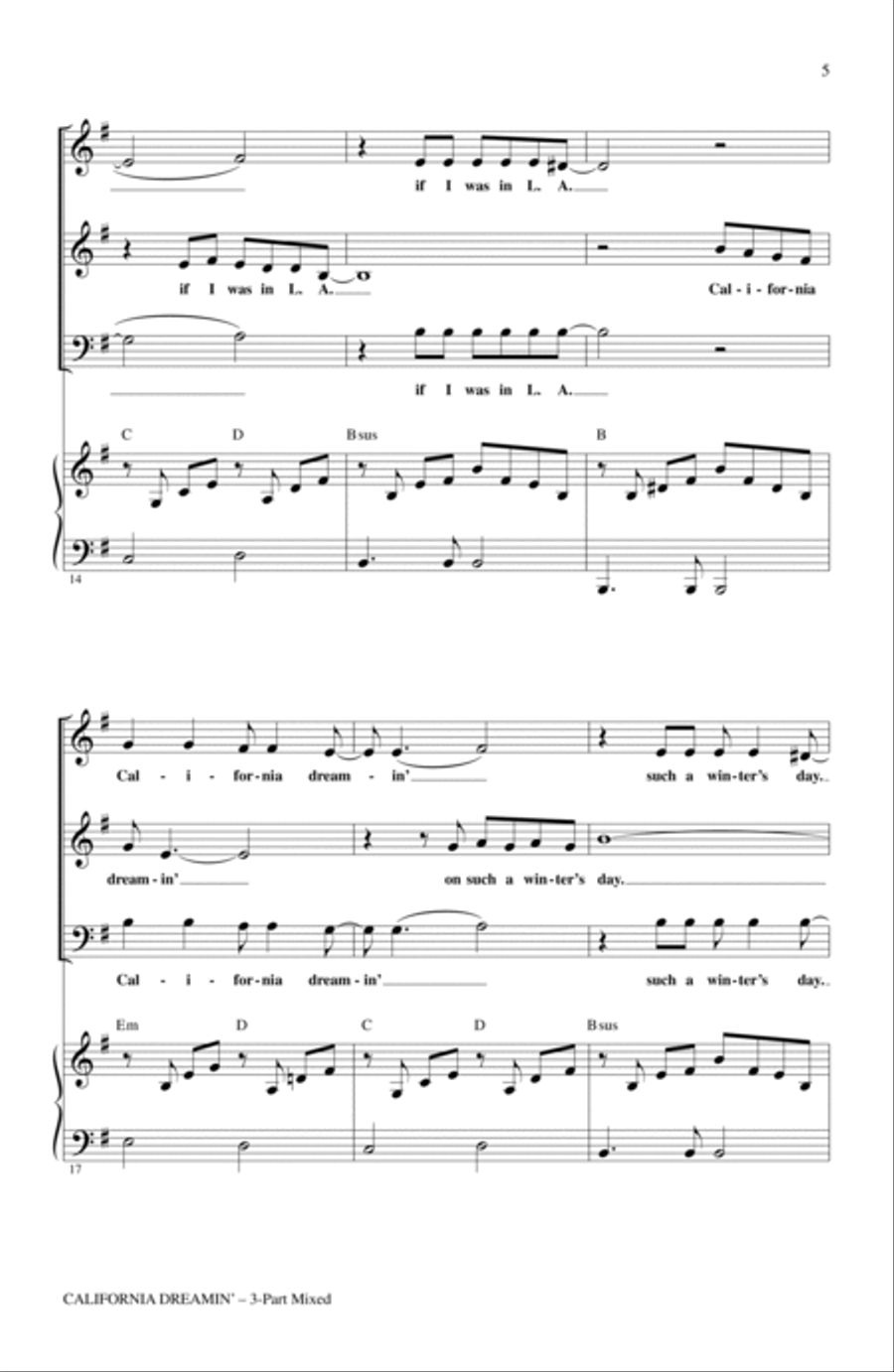California Dreamin' (arr. Roger Emerson) 3-Part scores gallery preview page 3