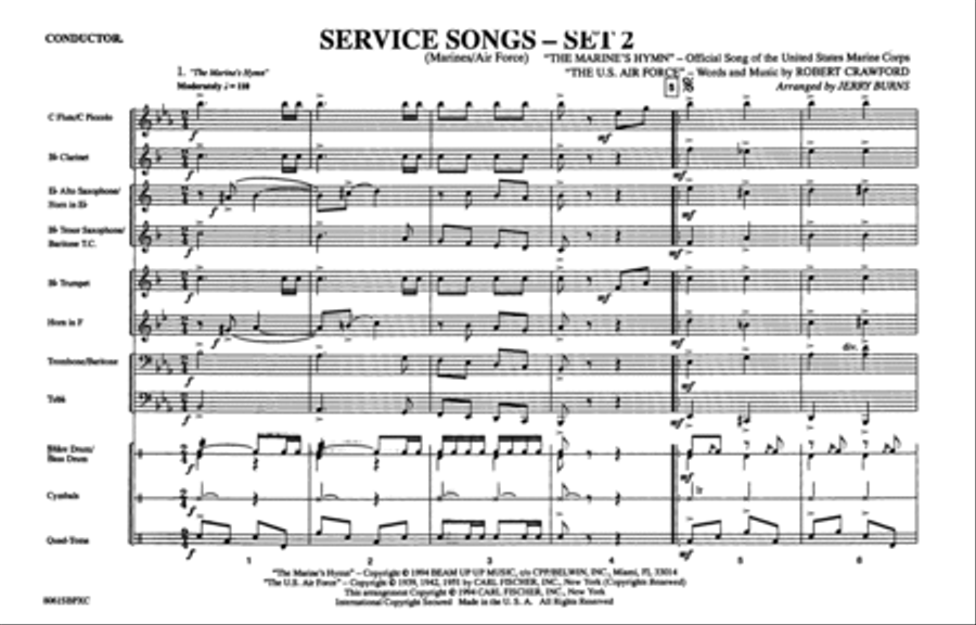 Service Songs - Set 2 (Marines/Air Force) Marching Band scores gallery preview page 2