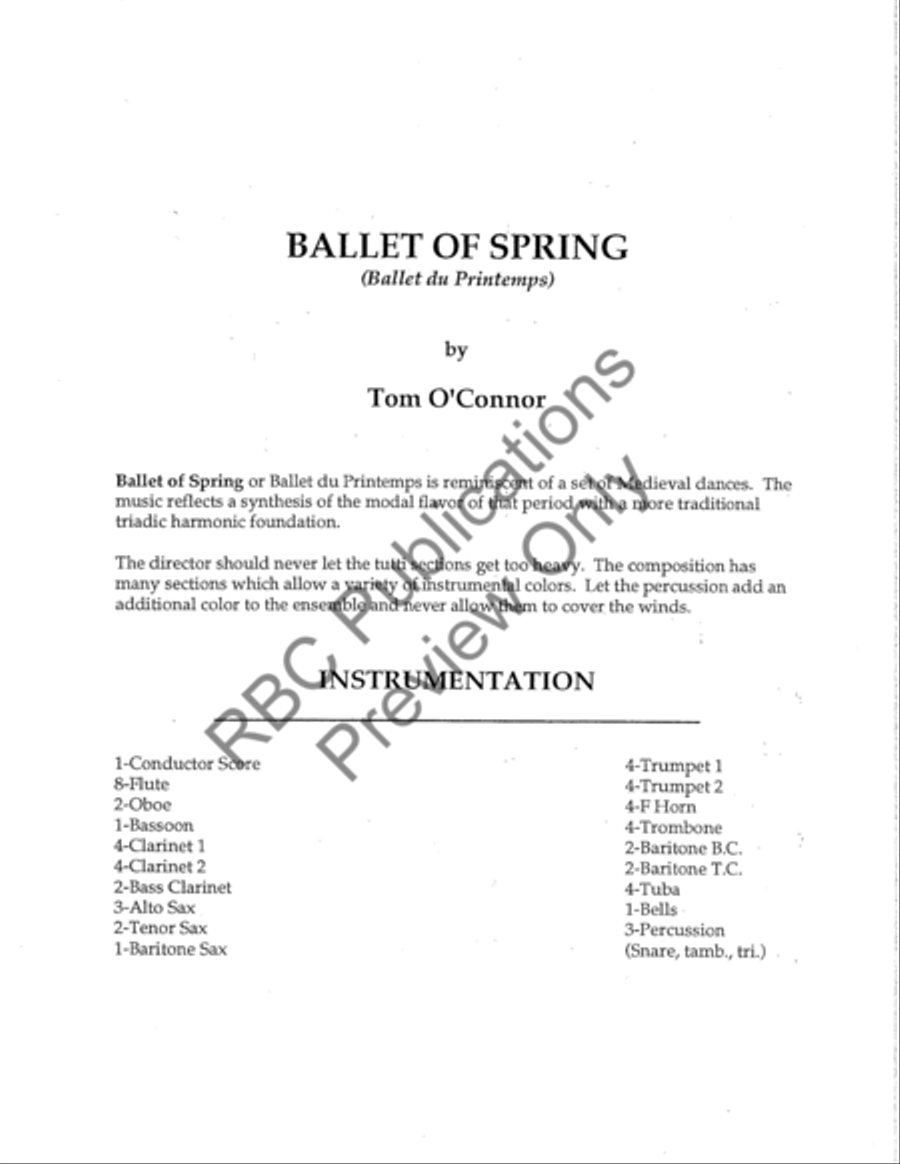 Ballet Du Printemps (Score) Concert Band scores gallery preview page 3