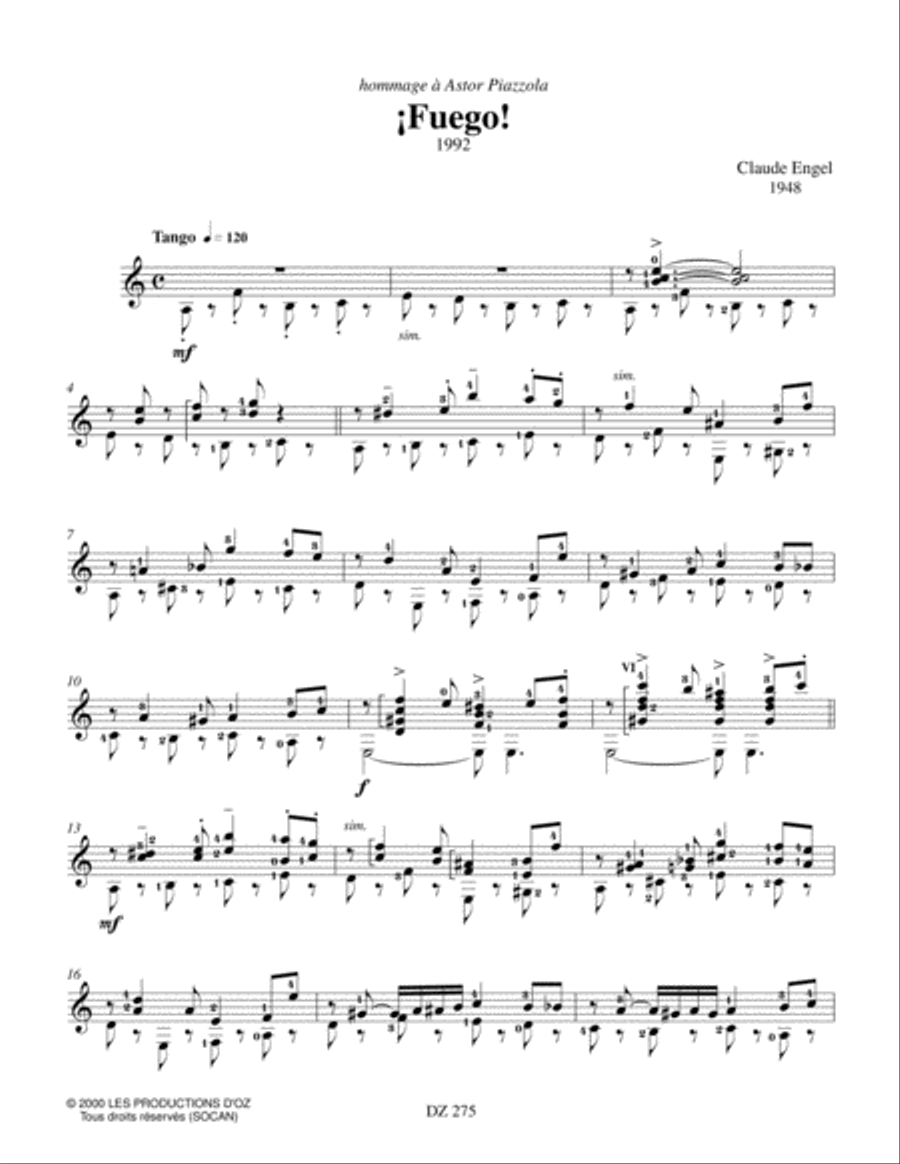 ¡Fuego! Classical Guitar scores gallery preview page 2