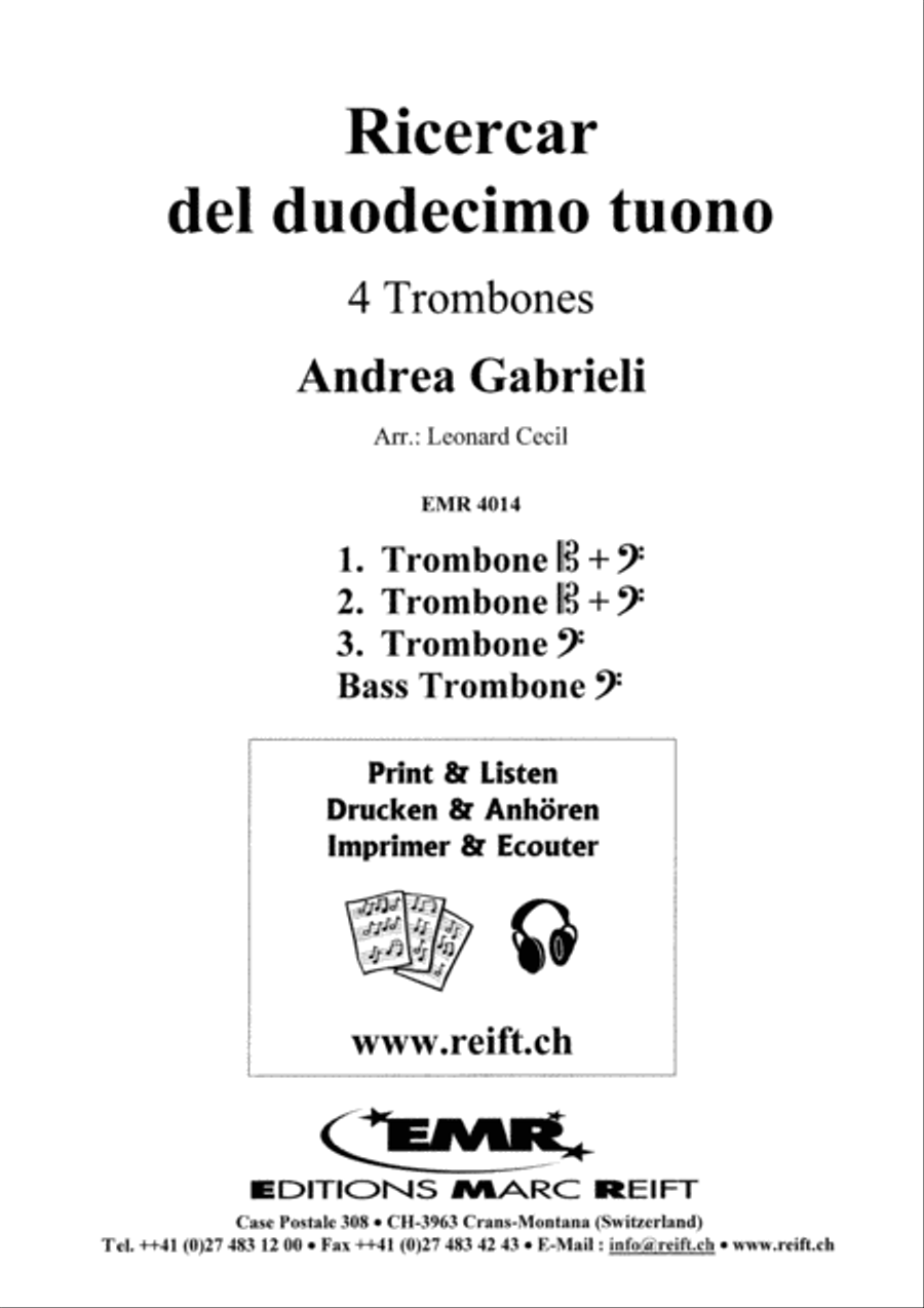 Ricercar del duodecimo tuono Trombone Quartet scores gallery preview page 5
