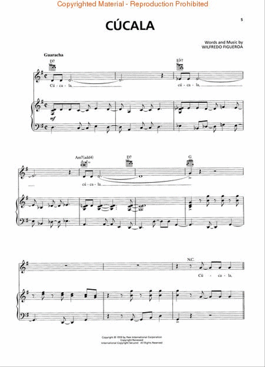 Best of Celia Cruz Piano, Vocal, Guitar scores gallery preview page 3