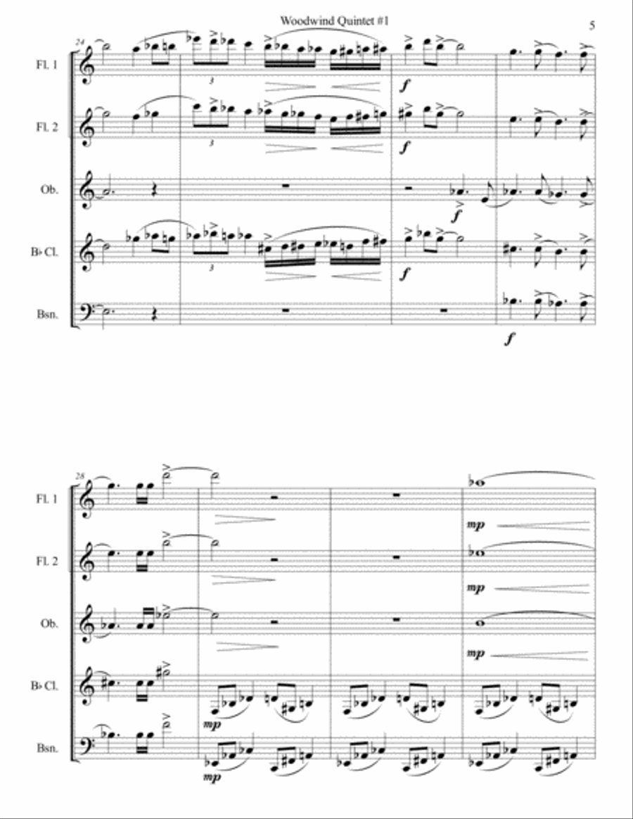 Woodwind Quintet #1 Woodwind Quintet scores gallery preview page 5
