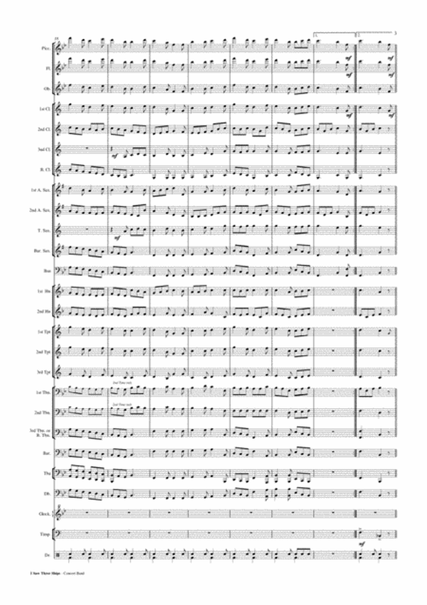 I Saw Three Ships (Christmas) - Concert Band Score and Parts image number null