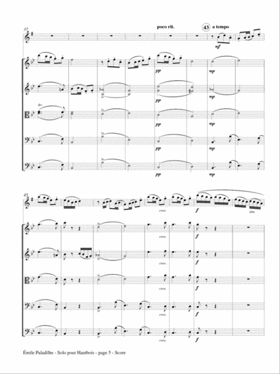 Solo pour Hautbois for Alto Saxophone and Strings Alto Saxophone scores gallery preview page 4