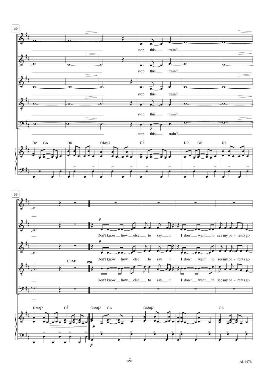 Stop This Train 4-Part scores gallery preview page 5