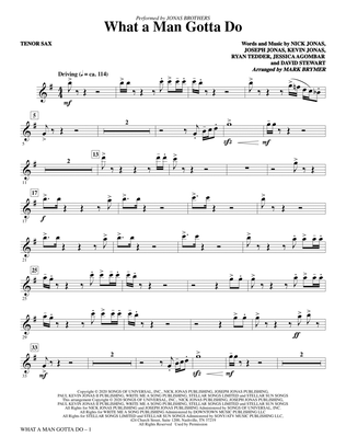 What a Man Gotta Do (arr. Mark Brymer) - Bb Tenor Saxophone