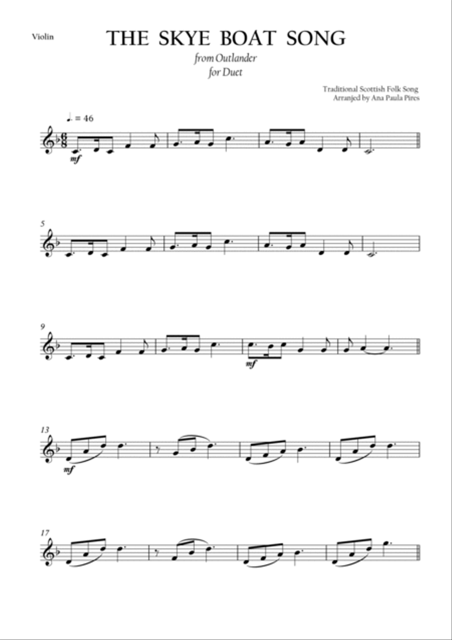 The Skye Boat Song from Outlander String Duet scores gallery preview page 3