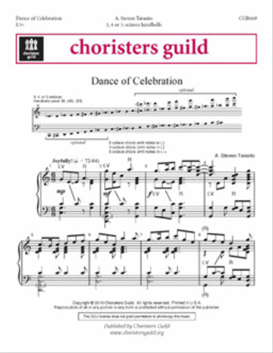Dance of Celebration Handbell Choir scores gallery preview page 1