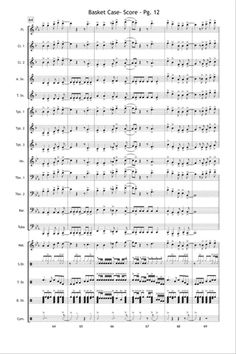 Basket Case Marching Band scores gallery preview page 13