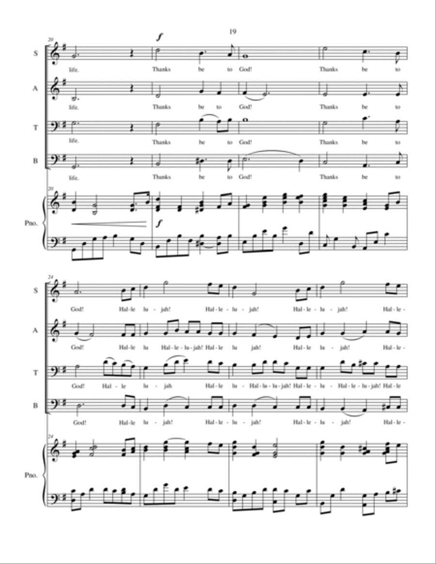 Thanks Be To God - Swedish Folk Song with new lyircs - SATB Choir with piano accompaniment 4-Part scores gallery preview page 4