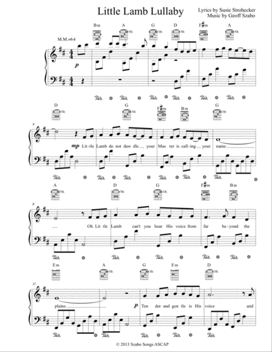 Little Lamb Lullaby Little Lamb Lullaby Voice scores gallery preview page 1