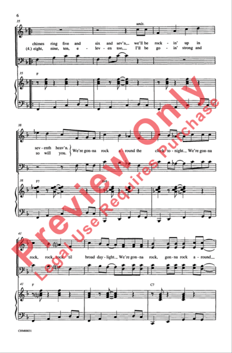 Rock Around the Clock 4-Part scores gallery preview page 6