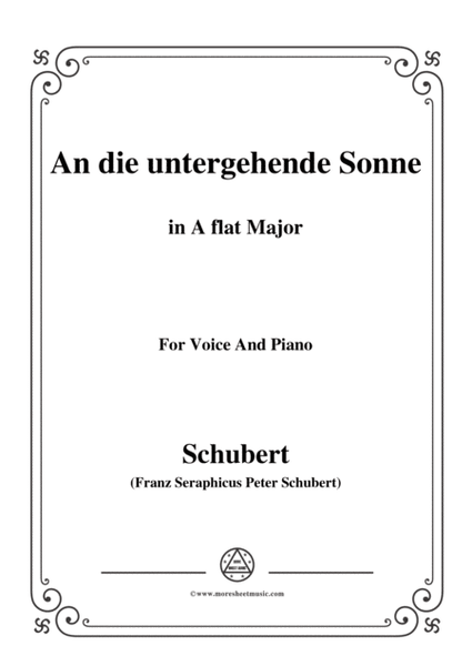 Schubert-An die untergehende Sonne,Op.44,in A flat Major,for Voice&Piano image number null