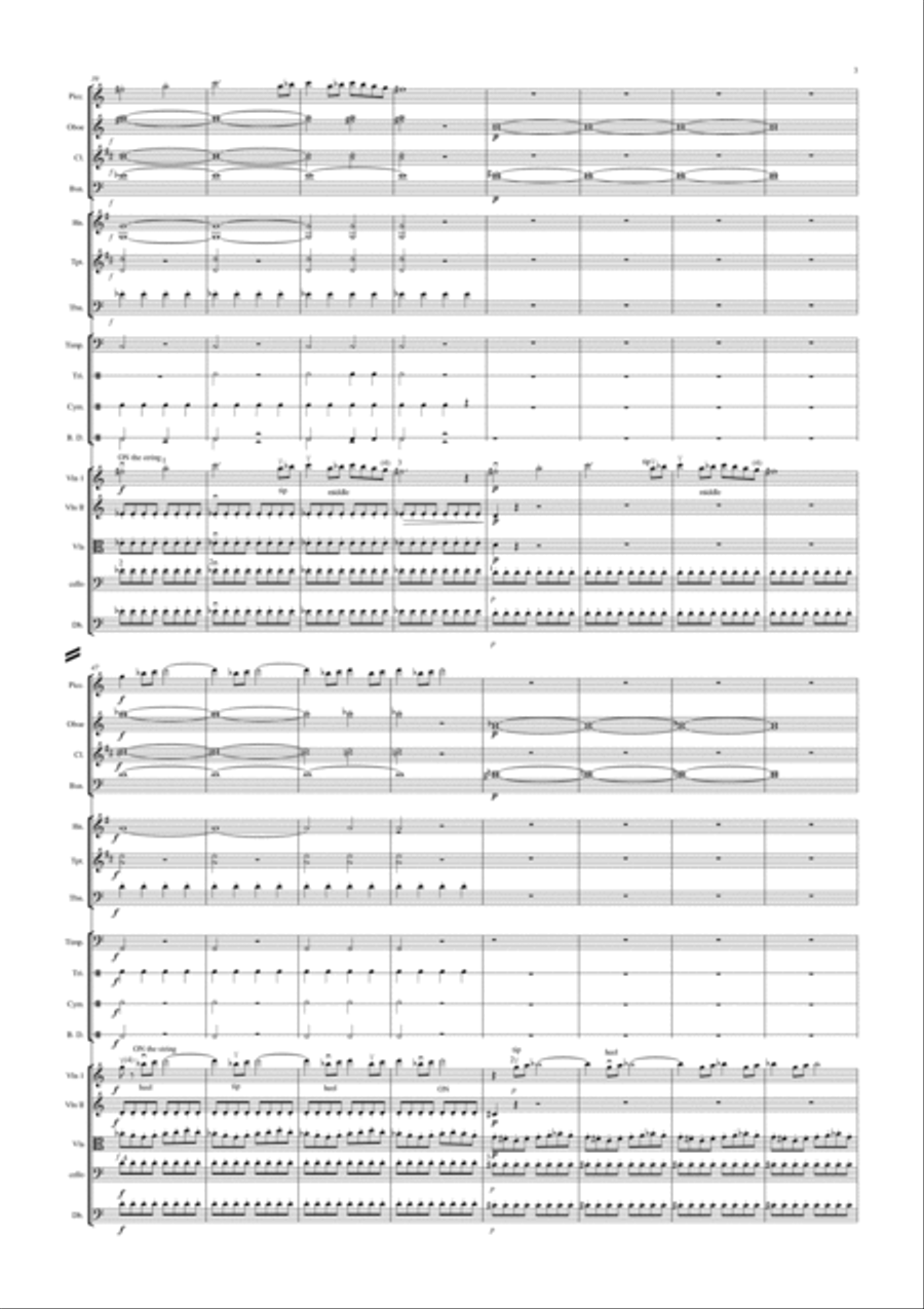 Mozart Seraglio Overture (arranged for school orchestra) Full Orchestra scores gallery preview page 4