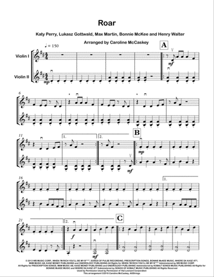 Roar Roar String Duet scores gallery preview page 2