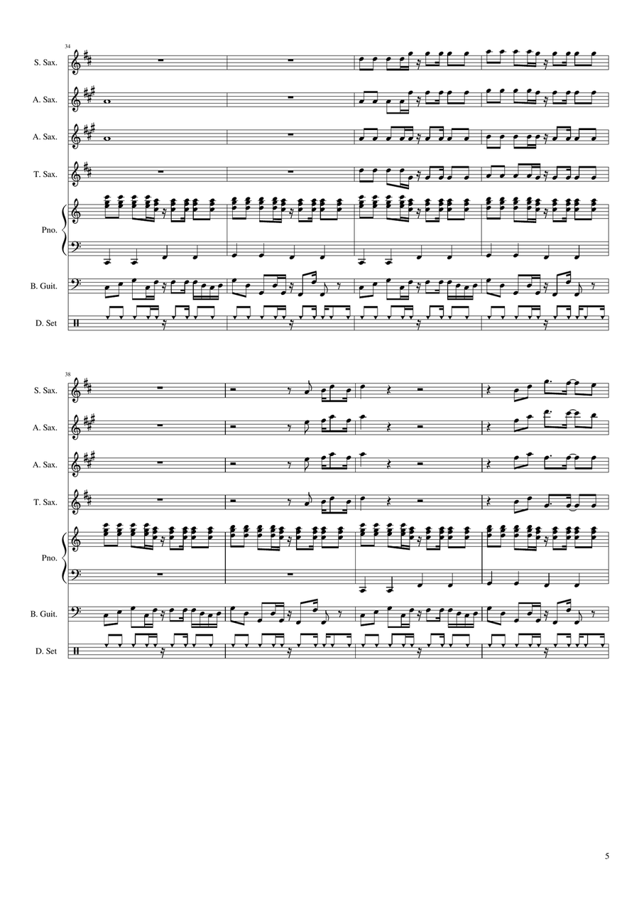 Soul Limbo Woodwind Quartet scores gallery preview page 5