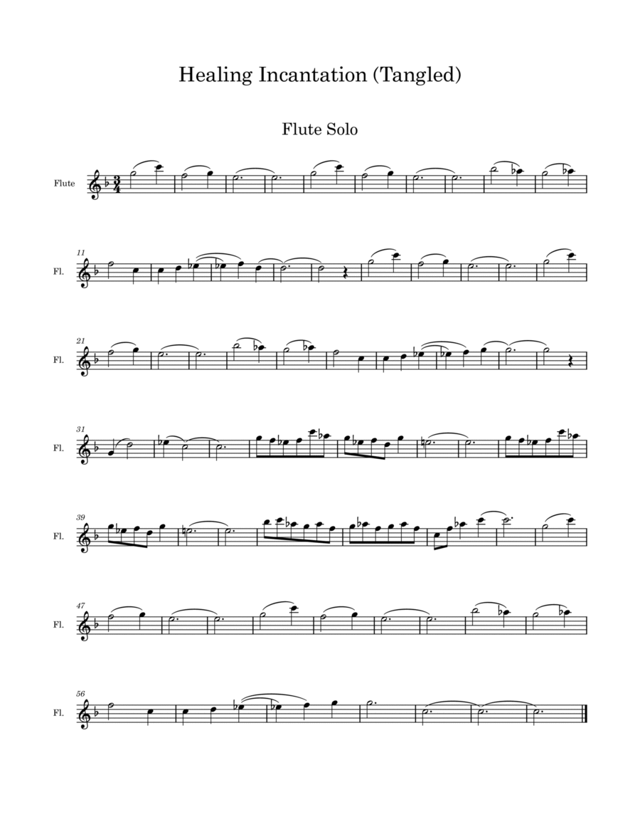 Healing Incantation Flute Solo scores gallery preview page 1