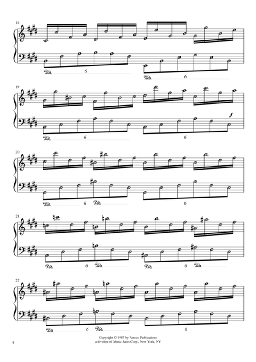 Fantasie Impromptu in C-sharp Minor ~ Piano Sheet Music with note names & finger numbers guides image number null