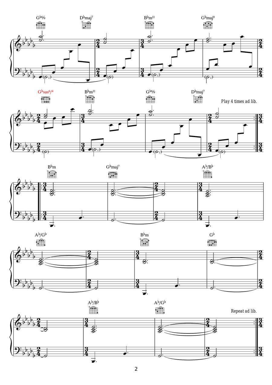 Breathing Light Piano Solo scores gallery preview page 2
