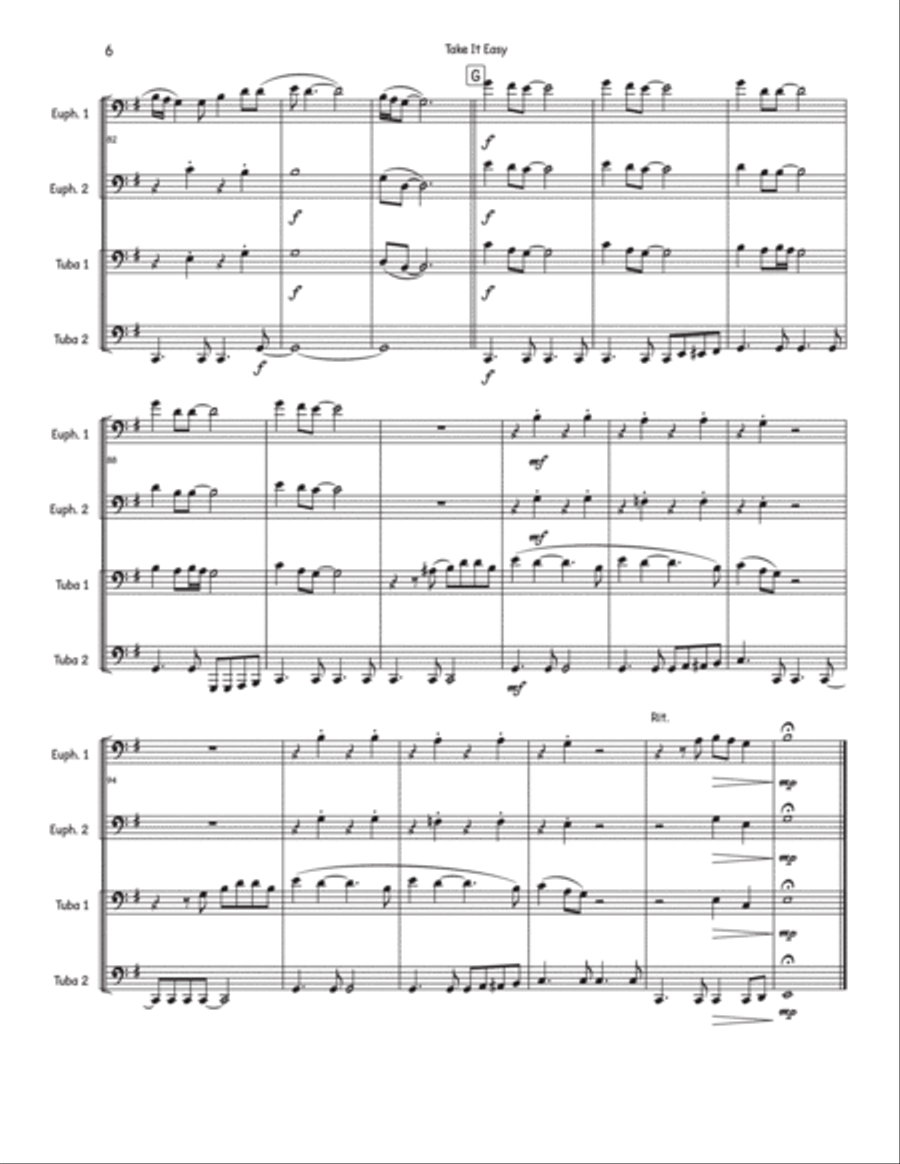 Take It Easy Brass Quartet scores gallery preview page 6