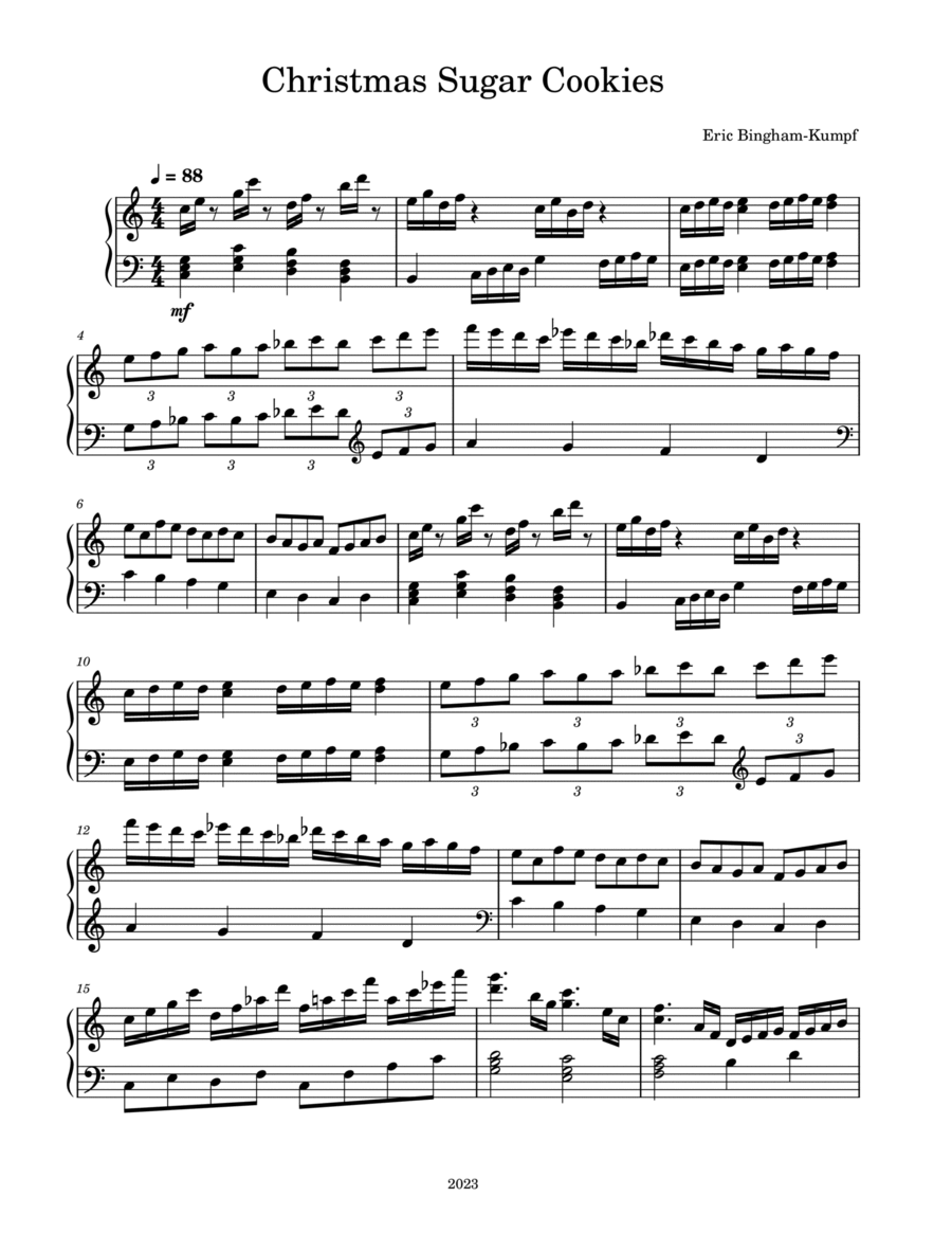 Christmas Sugar Cookies Piano Solo scores gallery preview page 1